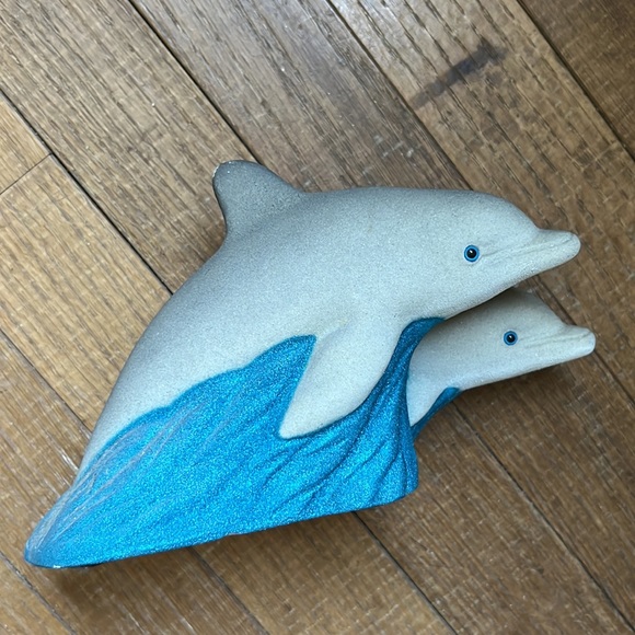 Vintage 95 double dolphin ceramic figure decor - Picture 4 of 16